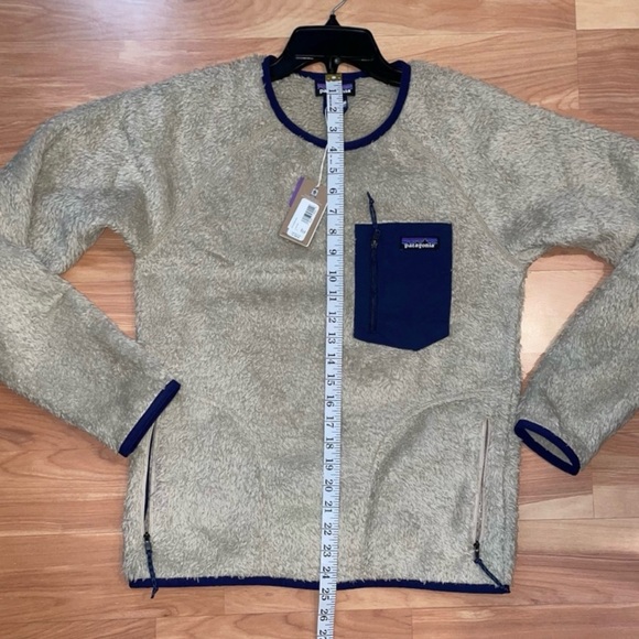 Patagonia Tan Gorp Core Fuzzy Teddy Crew Neck Fleece Pullover Sweater Sz Small/M - Picture 6 of 8